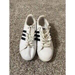 Adidas Neo Cloudfoam Mens Sneakers White Black AW4294 Size 10.5 Casual Shoes